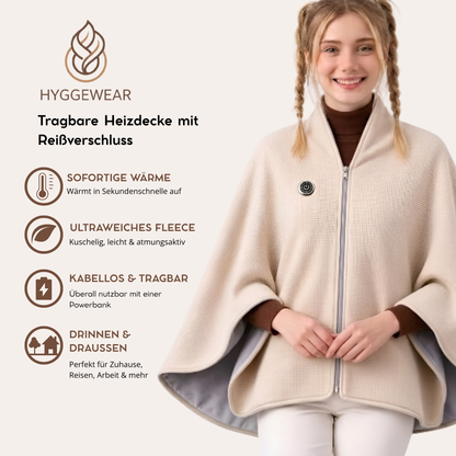Hyggewear™ Tragbare Heizdecke mit Reißverschluss